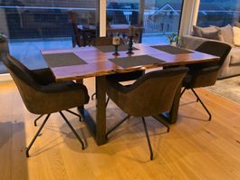 4 Stockholm Drehstühle braun/schwarz - neuwertig