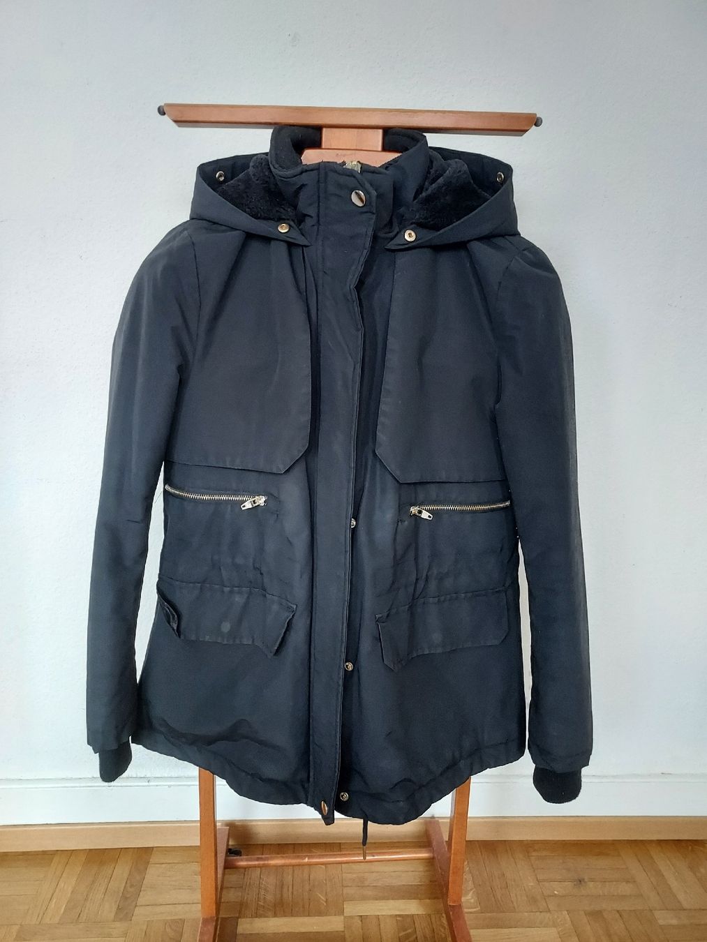Zara Giacche: Parka Zara Basic noir, doublure chaude, taille M – Usato da Lausanne venduto da Kitty_Friperie 1