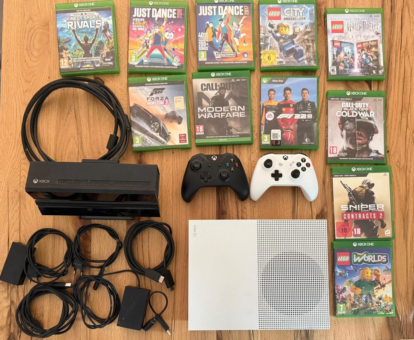 Xbox One S 512 GB 2 Controllers, Kinect and 11 Games (Gebraucht) in ...