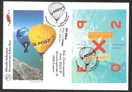 Ballonpostbrief S. 1834 Expo Neuchâtel 23.9.2002