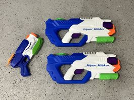 NERF Wasserpistolen Super Soaker 3 Stk gebraucht