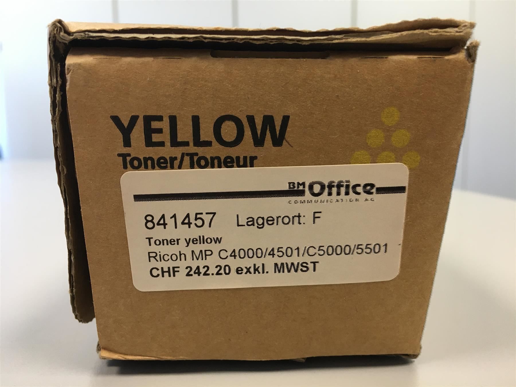 Ricoh Cartucce per stampanti & toner: Toner Ricoh MP C5000 Gelb – Nuovo e nell'imballaggio originale da Wängi venduto da Bmo 2