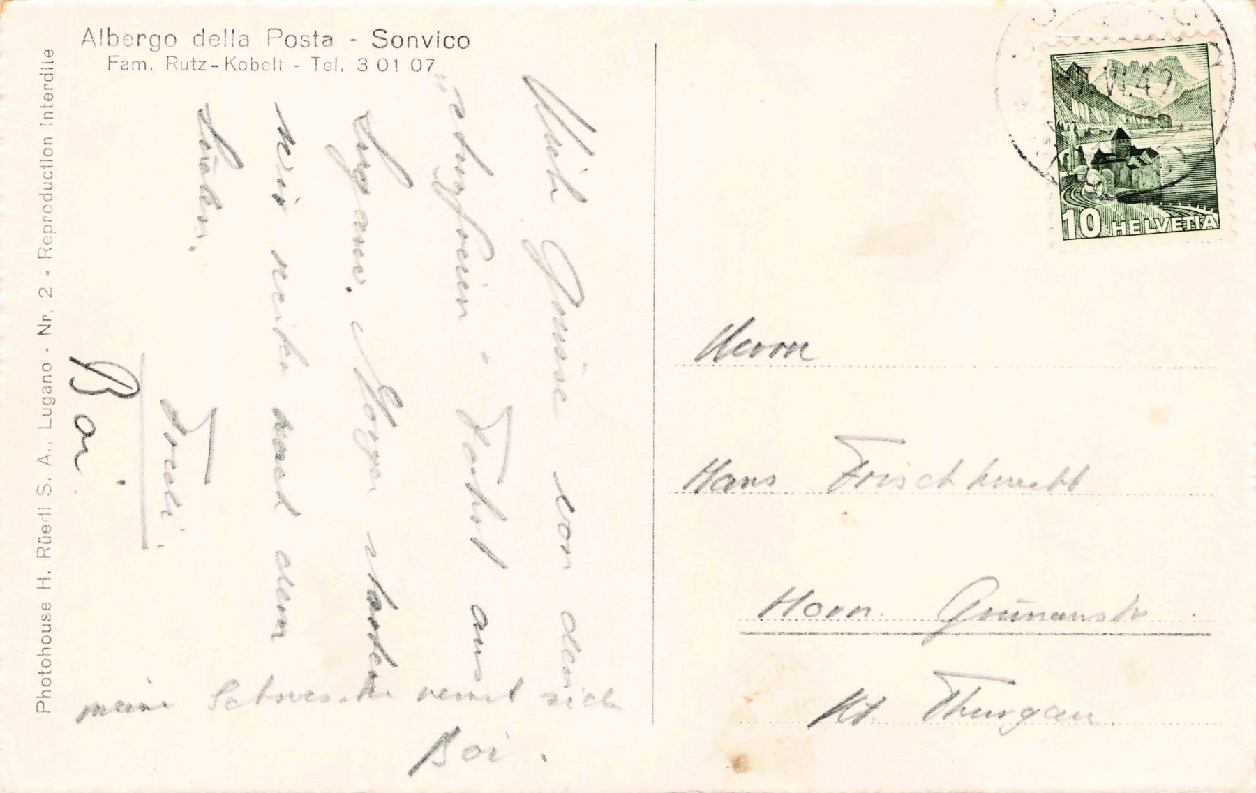 Cartes postales: Albergo della posta Sonvico – D'occasion à Biasca par Blenio71 1