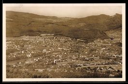 AK Olten, Panorama der Stadt mit Fluss und umgebenden Hügeln