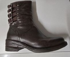 Bottines en cuir véritable, marron foncé, 40