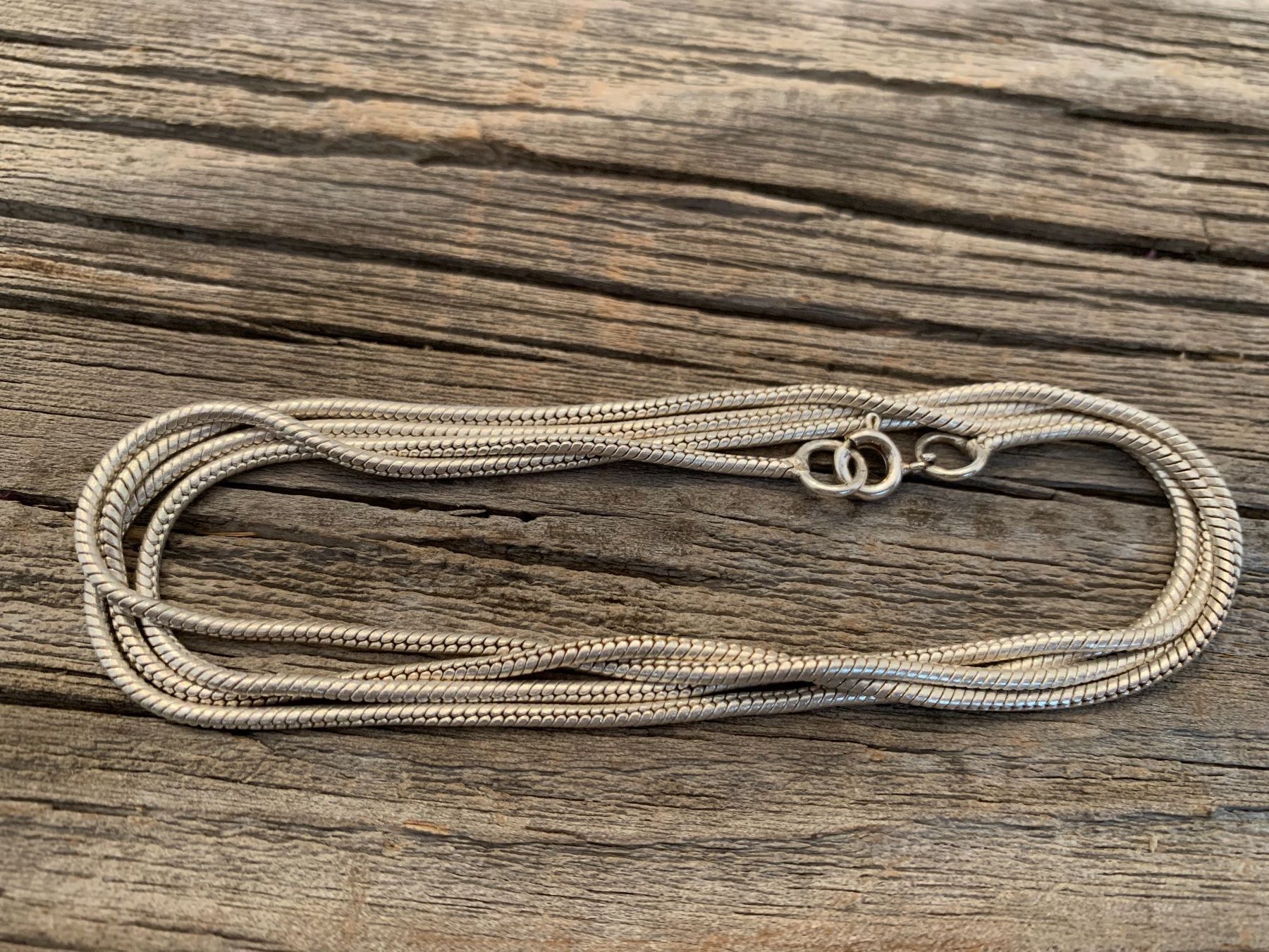 Catenine: Schlangenkette versilbert 80cm - Ø: 2mm - massiv - hell 13g – Nuovo (secondo la descrizione) da Bern venduto da Jiffy 6