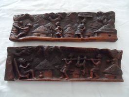 Seltene Holzschnitzerei Relief