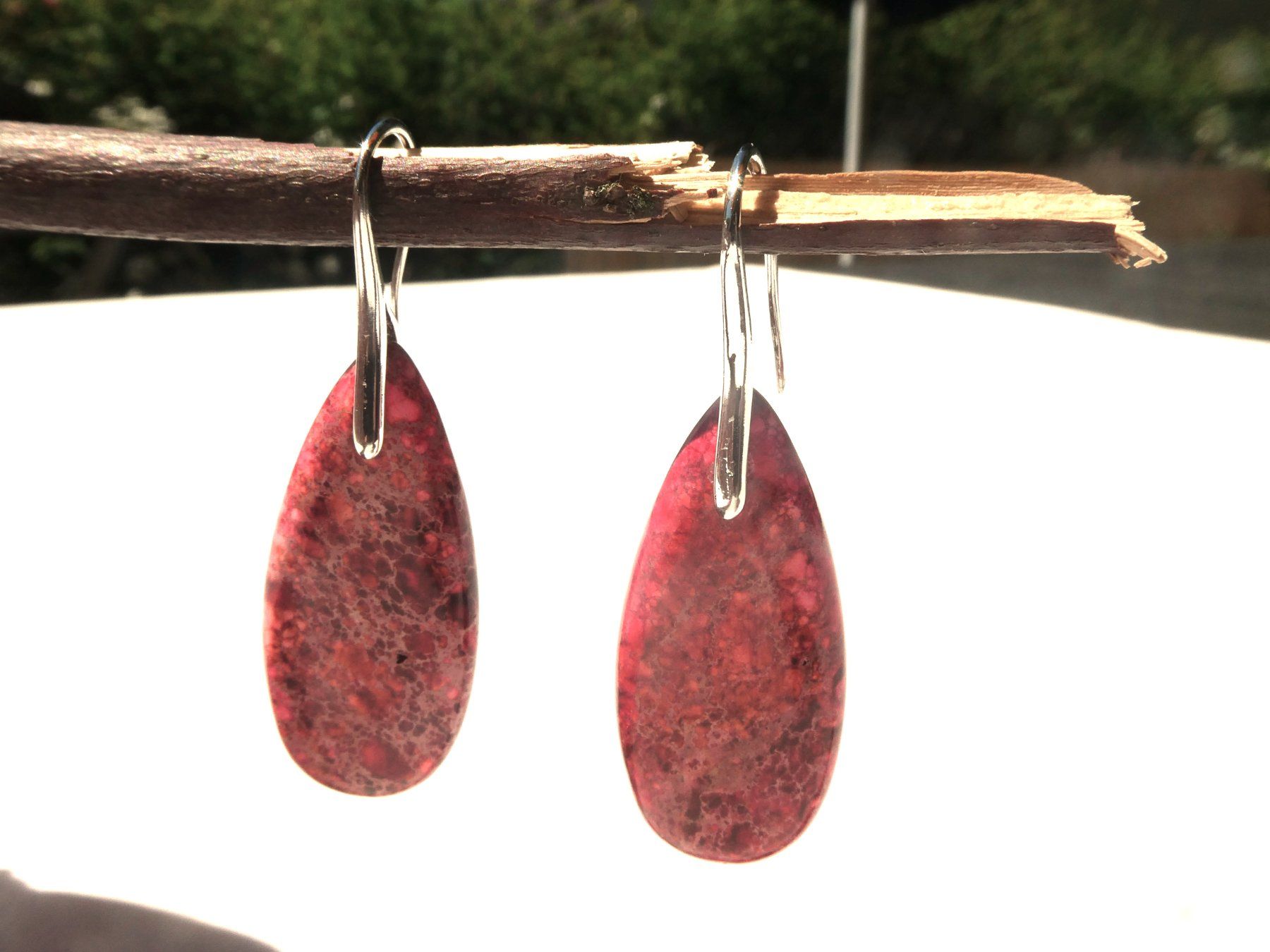 Ohrringe & -stecker: Ohrhänger aus rostrotem Stein, Boho Style /NEU – Neu (gemäss Beschreibung) aus Gattikon von kaandooh 2
