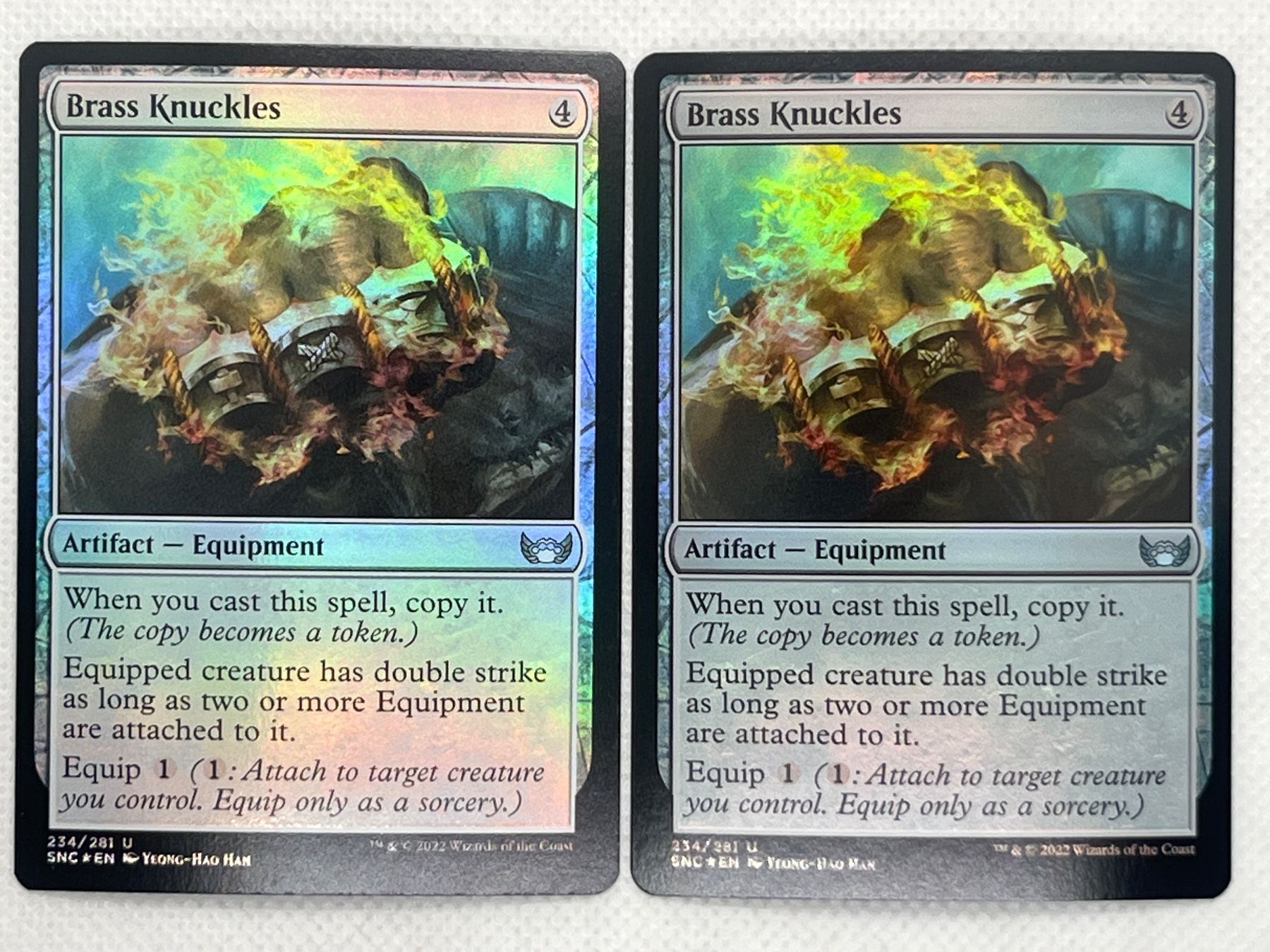 Magic The Gathering Carte collezionabili: 2x Brass Knuckles Foil - Magic The Gathering – Usato da Hinterkappelen venduto da Kim1992