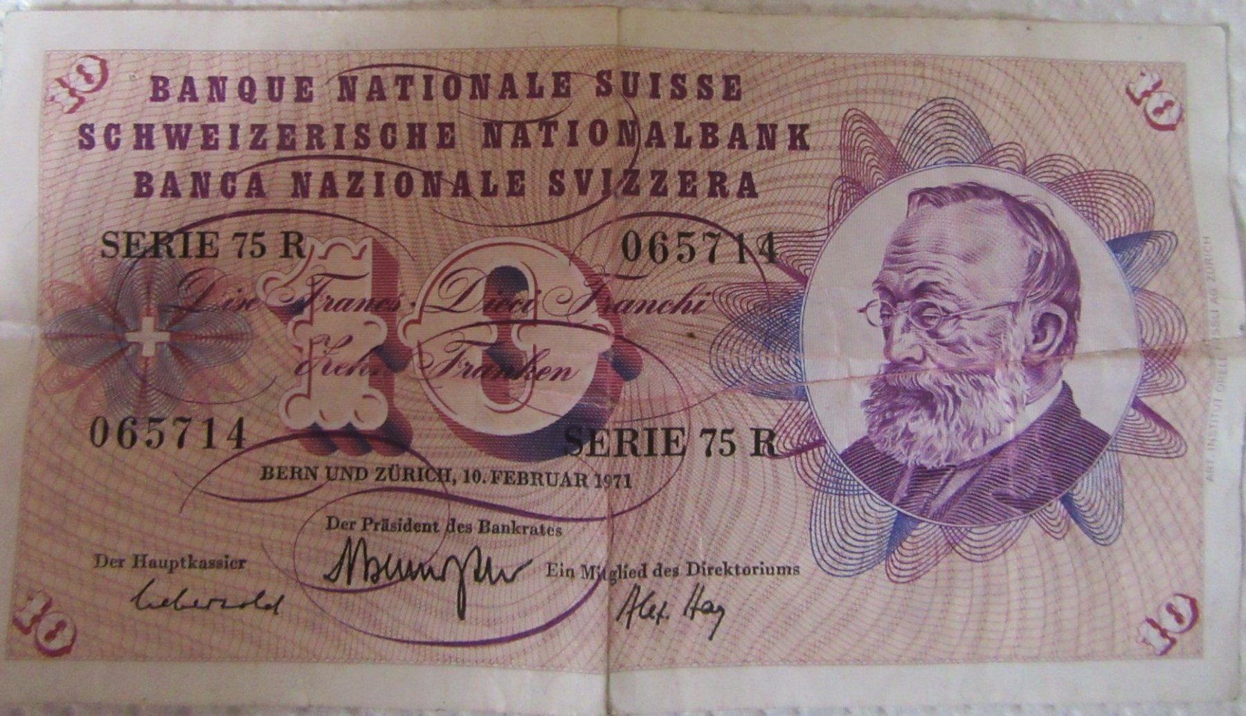 Banconote: 10 Fr. Note – Usato da Rüdtligen venduto da Carfield04