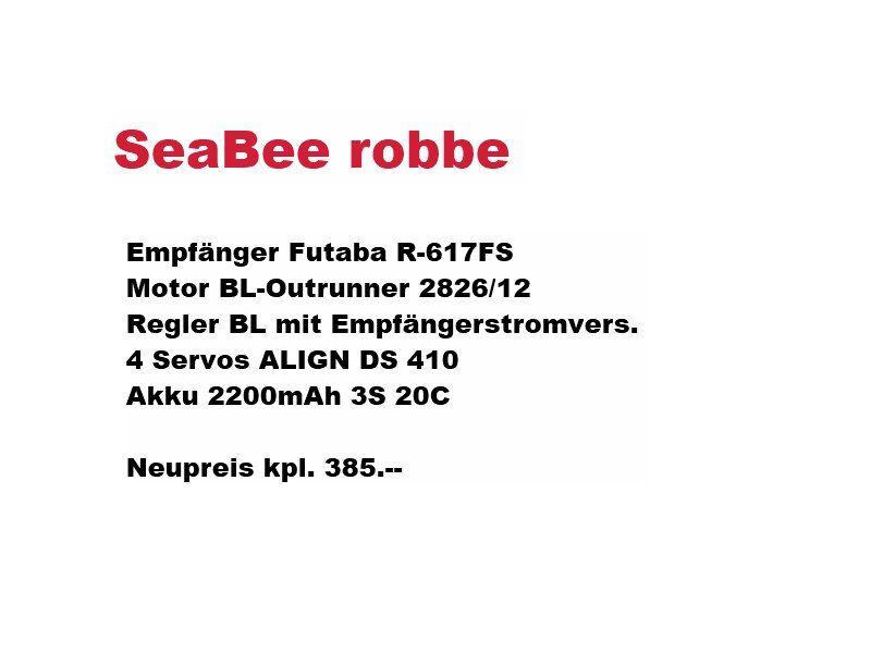 Robbe RC Modellbau: robbe SeaBee neu – Neu (gemäss Beschreibung) aus Lengnau BE von Spahrelektronik 1