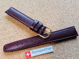15mm Kaufmann Leder braun-rot, Uhrenband Ersatzarmband
