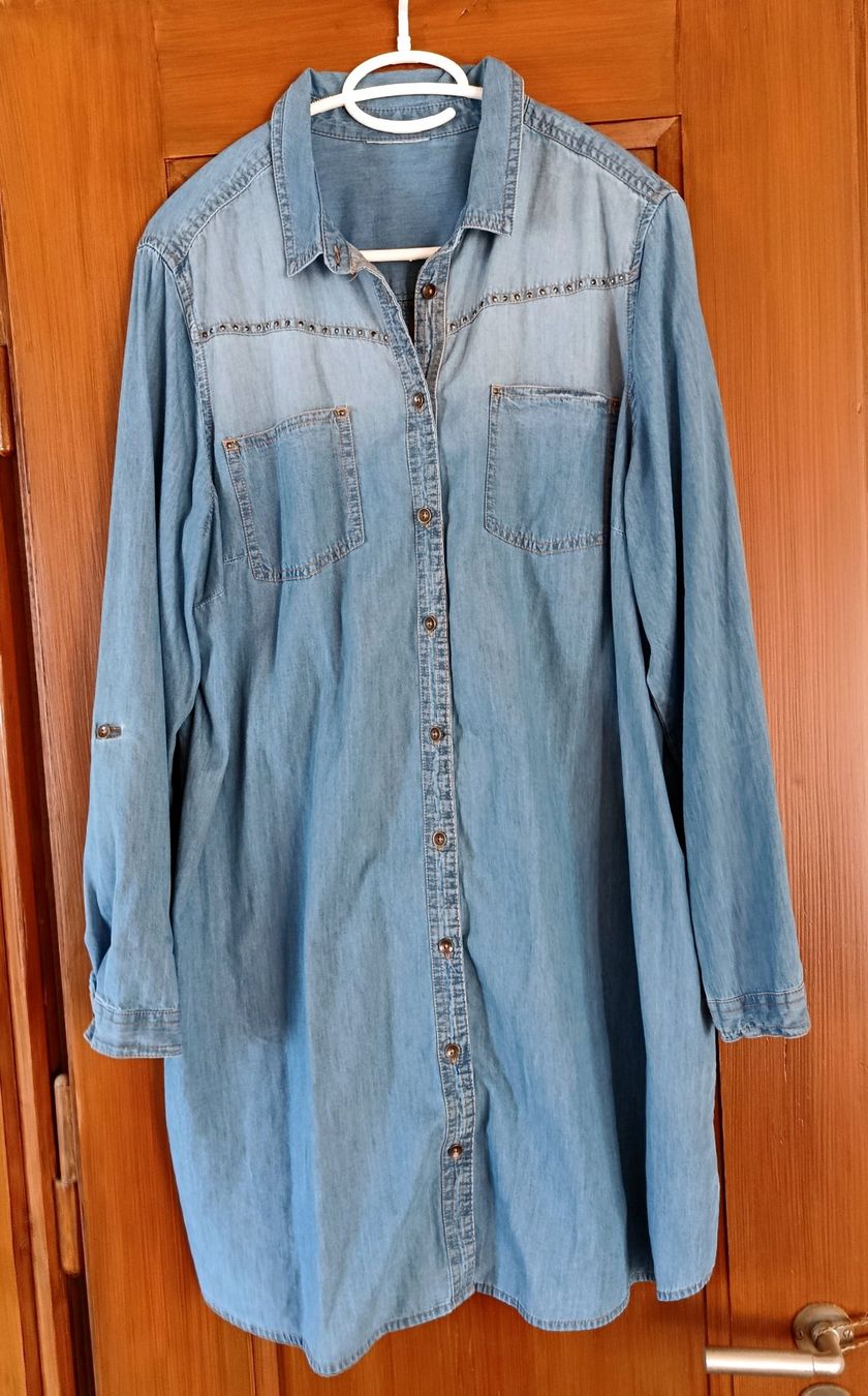 Camicette: Jeans-Bluse / Jeans-Hemd lang Grösse L – Usato da Bern venduto da Delphin77 5