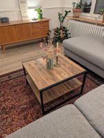 Couchtisch quadratisch Holzoptik Metallgestell