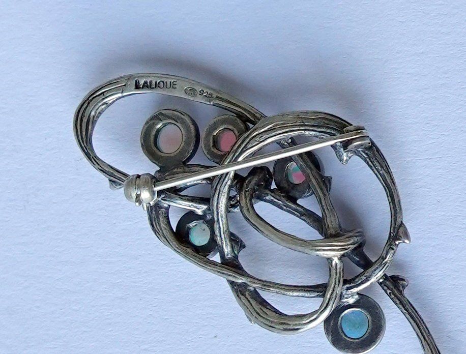 Lalique Spille & Fermagli: Broche Lalique  Silber 925 und Cabochons – Usato da Brunnen venduto da brocundfloh 5