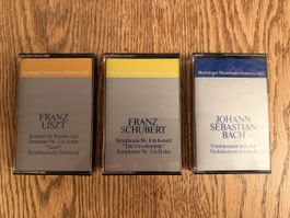 3x MC Musikkassetten (Liszt, Schubert, Bach)