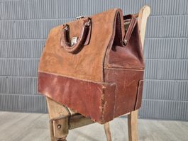 Vintage Bag, Ledertasche Arzttasche Braun Leder Koffer