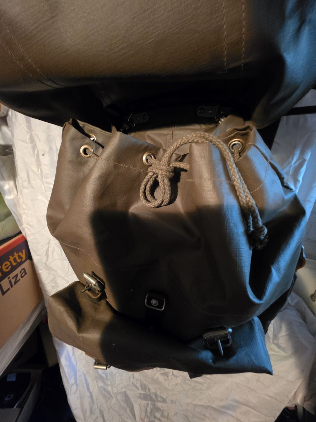 Zaini: Rucksack braun Leder und Stoff gebraucht – Usato da Zürich venduto da Onebox 1
