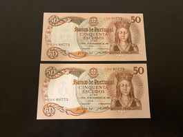 2x50$00 frolaufnummer bankfrisch