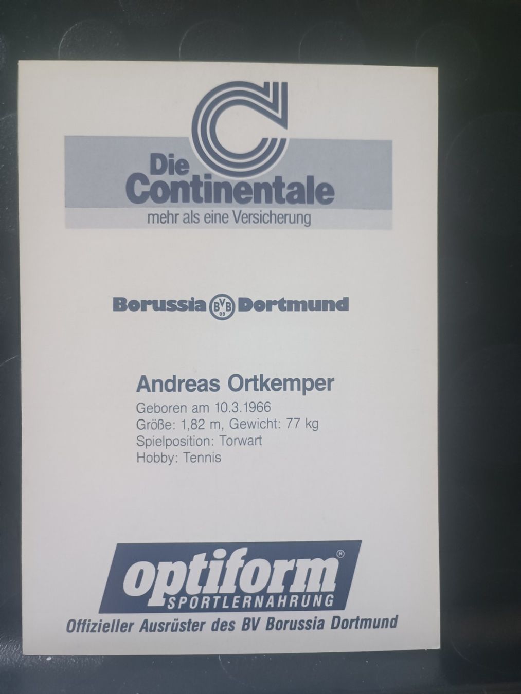 Autografi: Andreas Ortkemper - BVB - Borussia Dortmund - Handsigniert – Usato da Menziken venduto da Artographs 1