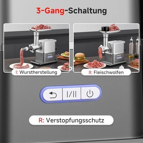 Appareils de cuisine: Leiser Fleischwolf Elektrisch 3000W Max DC-Motor Nur 60 – Neuf avec emballage d'origine à Hundwil par Mr.Wong 6