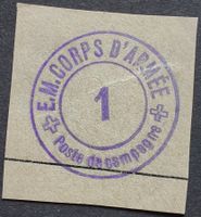 FP-Ausschnitt 2.WK, Stab 1. Armee Korps, Kdo