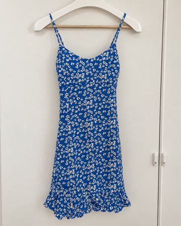ZARA size S blaues Sommerkleid mit Blumenprint