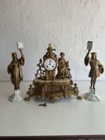 Französische Kaminuhr A.D. Mougin mit Figurenpaar