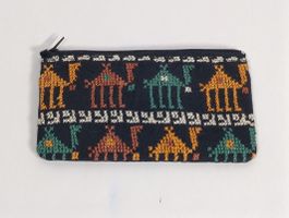 Pochette vert brun avec fermeture éclair 9 x 12 cm