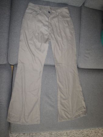 Hose beige/olive, Bootcut, leichter Schlag, Maniak, Gr. 40