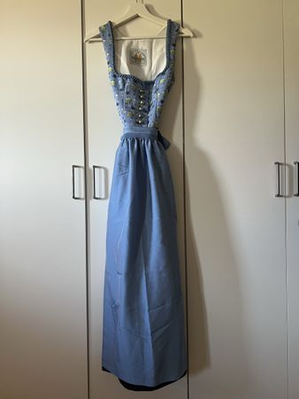 Schönes himmelblaues Wenger Dirndl, Gr. 38, wie neu
