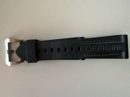 Panerai Black Rubber Watch Strap with Titan Clasp - New