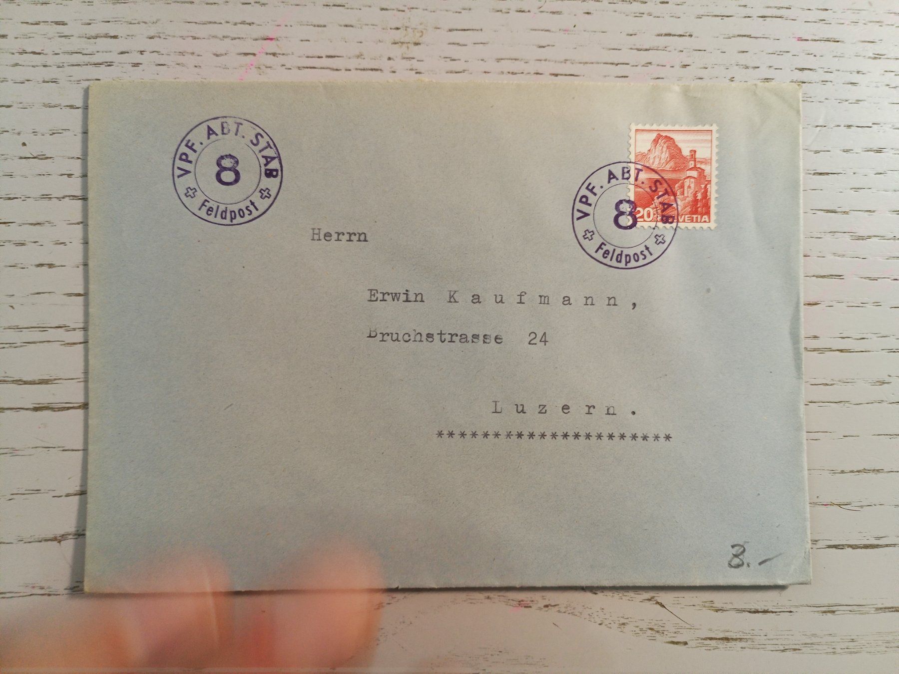 Tous les timbres: Feldpost Couvert VPF. ABT. STAB 8 – Neuf (Voir description) à Dübendorf par goeggi79