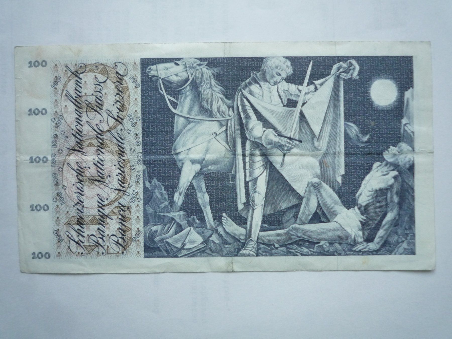 Banknoten: 100 Franken Note, 24. Januar 1972 – Gebraucht aus Rafz von Sonnenblume305 1