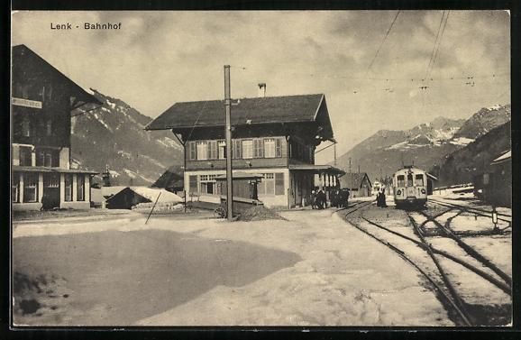 Ansichtskarten: AK Lenk, Bahnhof mit Simmental-Bahn – Gebraucht aus Berlin von bartko-reher