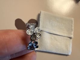 Neu Purelei Blumen Ring Aloha Silber Edelstahl Geschenk