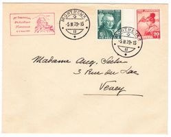 Lettre de Montreux cachet S195 pour Vevey le 5.III.39