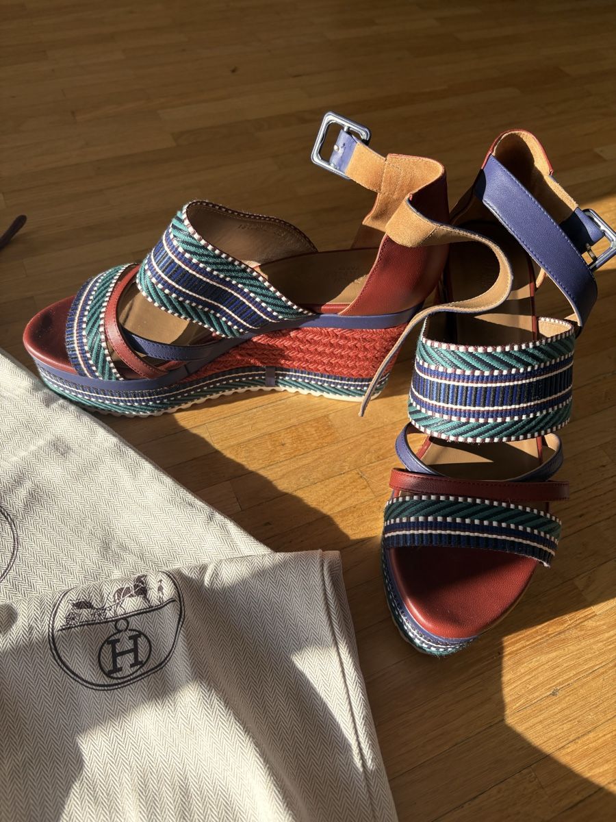 Hermès Scarpe da donna: Sandales compensées en corde Hermès Roma 38.5 – Nuovo (secondo la descrizione) da Puplinge venduto da Mady88 1