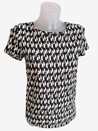 Street One T‑Shirt - Modernes Schwarz‑Weiss Muster, Gr. 34