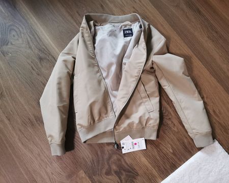 NEU Zara Bomber Jacke Pilotenjacke beige S mit Etikett