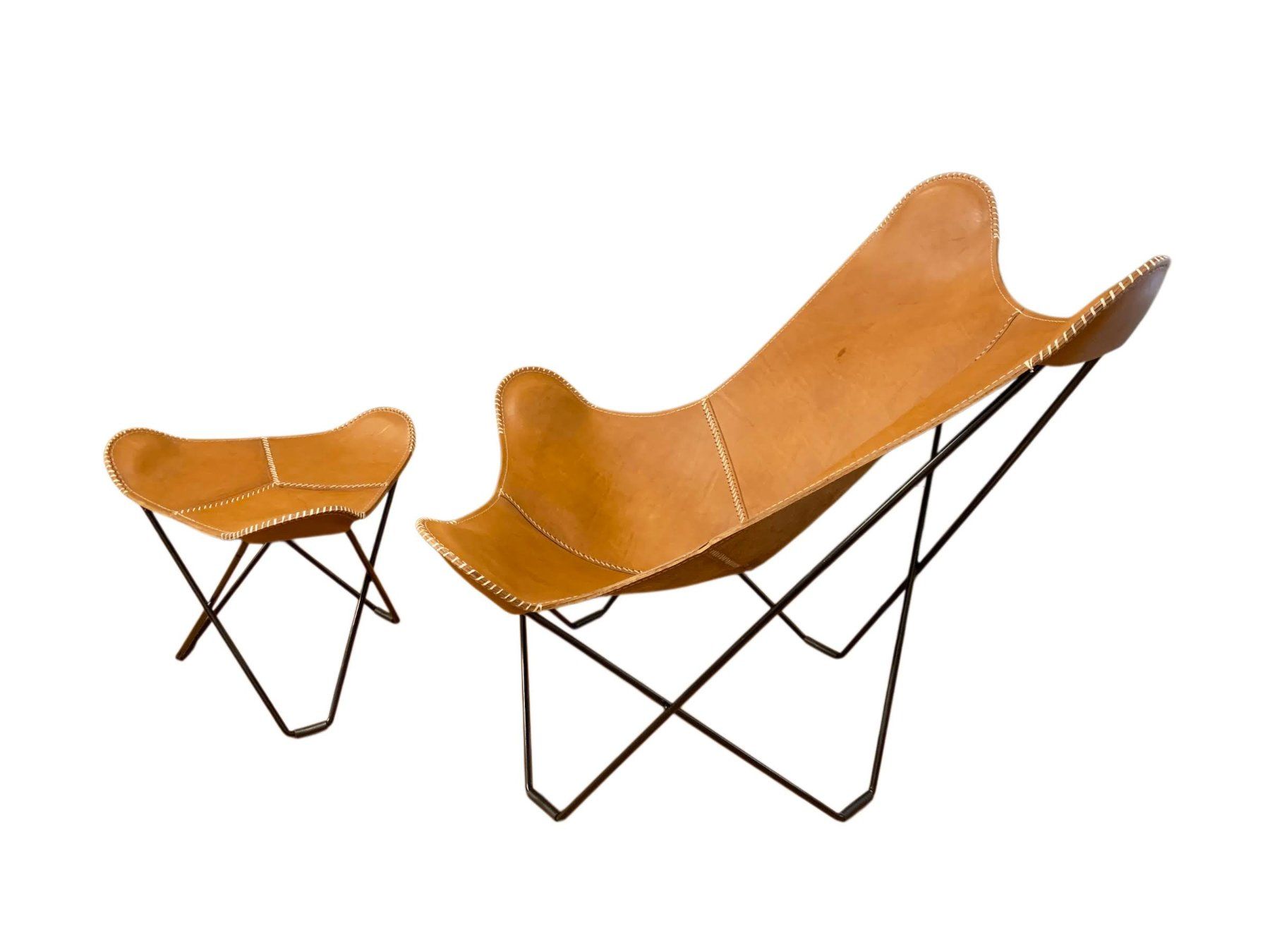 Sessel: Poltrona Butterfly - BKF Tan + poggiapiedi – Neu und originalverpackt aus Arbedo von patagonialeatherrugs 5
