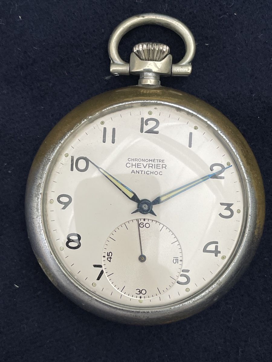 Orologi: TaschenUhr Chronograph CHEVRIER Swiss – Usato da Zürich venduto da Danokiko 3