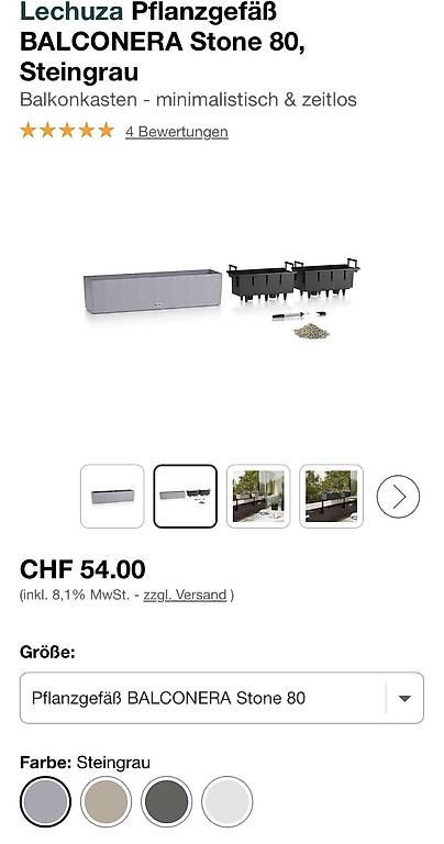 Vasi per fiori: 4x Lechuza Balconera Balkonkasten 80cm – Usato da Wasserauen venduto da Cachaca51 3