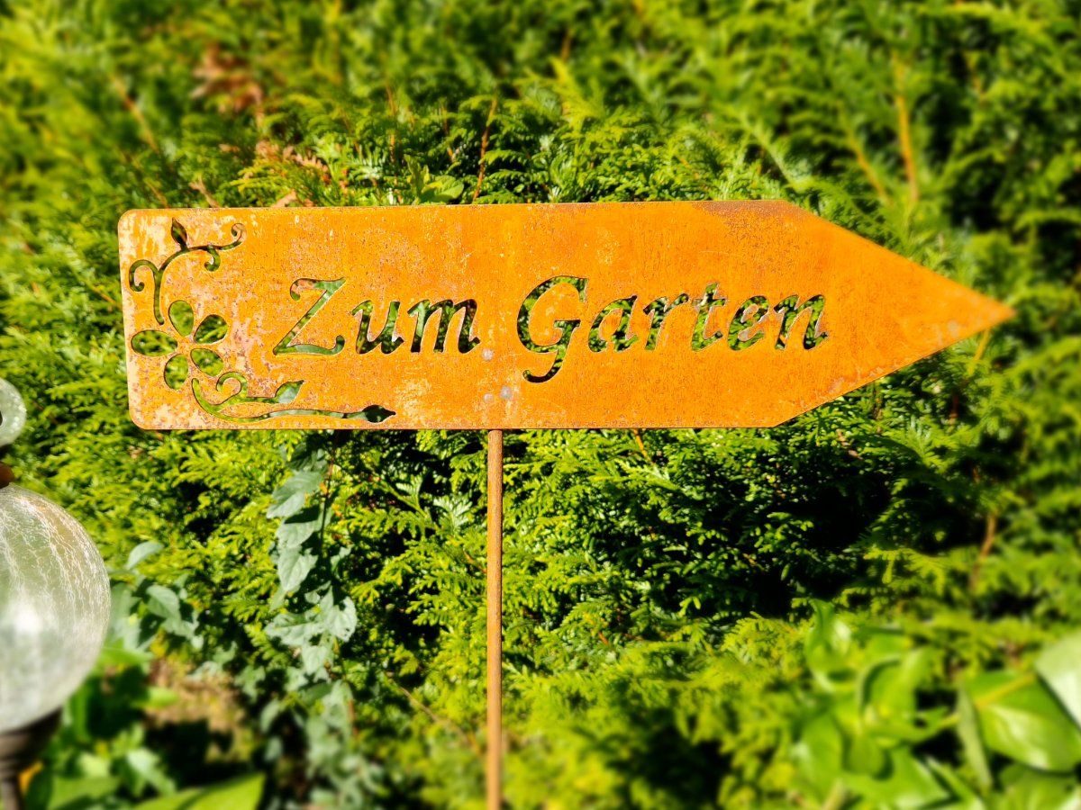 Tutte le decorazioni: Schild "Zum Garten" Rost Höhe 127cm – Nuovo e nell'imballaggio originale da Matzendorf venduto da Gartendeko-Shop