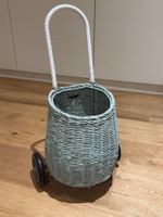Olli Ella Rattan Trolley  blau/türkis Einkaufswagen Kinder