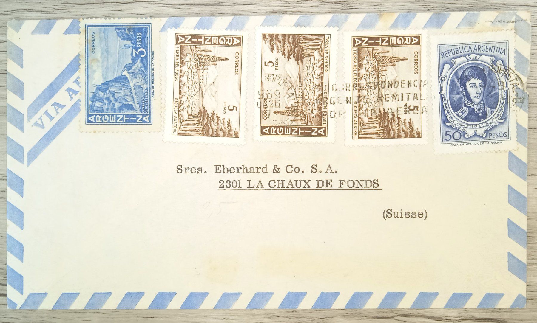 Tutti i francobolli: TR69 Enveloppe + Timbre Argentine 1969 – Usato da Cousset venduto da Patrick_Collections