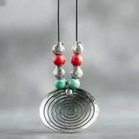 Halskette für Frau Mädchen - ovaler Metallform