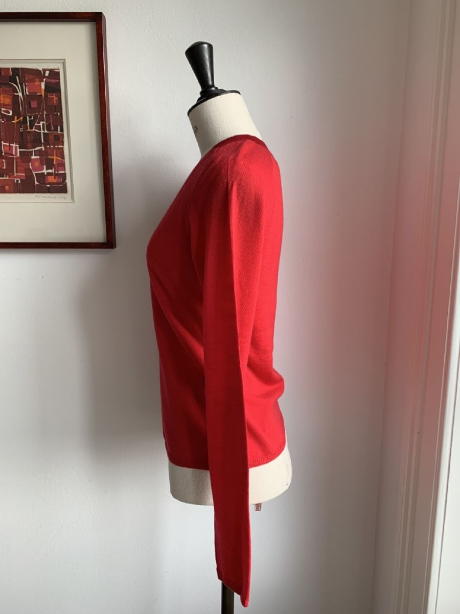 Pullover & Sweatshirts: RAG and BONE N.Y.: Roter Merino-Pullover mit V-Ausschnitt, S – Neu (gemäss Beschreibung) aus Luzern von designluzern 5