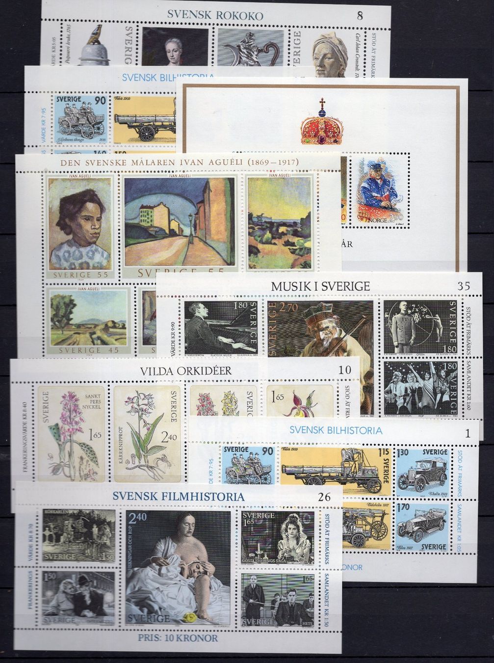Alle Briefmarken: R5853  /  SUEDE 8 blocs neufs XX – Neu (gemäss Beschreibung) aus Ste-Croix von MONT-TAGNAC