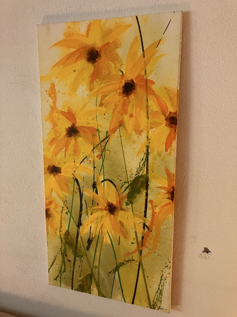 Dipinti: Wunderschönes Blumenbild, DistelBlumen, , 45x90c – Usato da Benglen venduto da Oommaahhaa 2